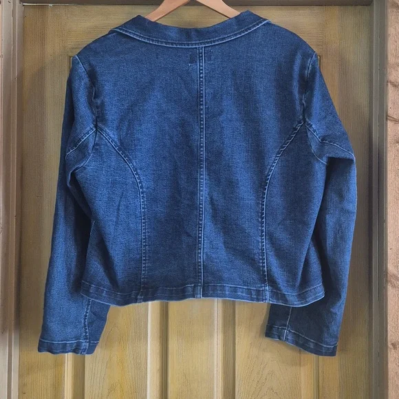 Sofia by Sofia Vergara Denim Jacket Collared Front Short Pockets XXL 20 Coastal - Picture 6 of 12
